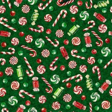 5 yds Christmas CANDY Holiday Fabric, Candy Cane, Peppermint picture