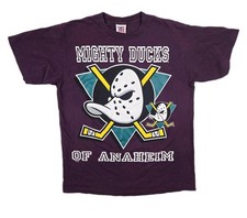 Mighty Ducks Vintage 1990s Single Stitch T-Shirt Team Rated USA Men's Size Large picture