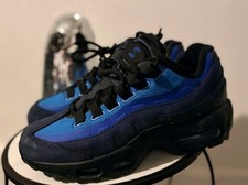 Nike Air Max 95 Teens Low Top Lace-Up Suede Sneakers Blue/Black Colorblock picture
