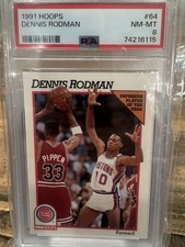NBA Hoops 1991 Hoops Dennis Rodman #64 Detroit Pistons PSA Graded picture