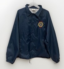 VTG 70-80’s Auburn DOJ FBI New York Office Navy Blue Windbreaker Jacket MEN’S XL picture
