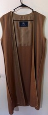 vintage Burberry wool/camel hair long button-in trench coat liner vest. picture