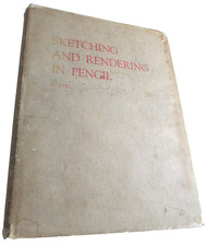 1929 ART BOOK: SKETCHING AND RENDERING IN PENCIL By Arthur Guptill Drawing DJ picture