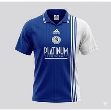 Adidas Blue & White Striped Vintage Stare FC Men's Soccer Jersey. Size L picture