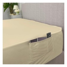 Ambesonne Fitted Sheet with Side Pocket, Modern Solid Color Bedroom Accent picture