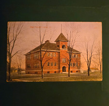 ​1912 High School Irving Illinois  Postcard Vintage Montgomery County Illinois picture