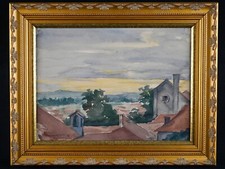 Vintage Framed Marion Kavanaugh Wachtel (Attrib.) Landscape Watercolor Painting picture