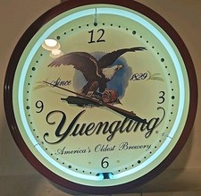 Yuengling  - America's Oldest Beer- Bald Eagle - Neon Clock - Original USA  Rare picture
