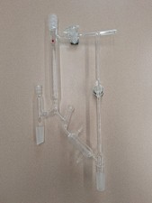 Ace Vacuum Distillation/Distilling Head w/ Glass Stopcocks 24/40 and 10/30 #6613 picture