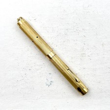 Antique Conklin Rolled Gold Ring Top Striped Lever Fountain Pen (No Nib) AS IS picture