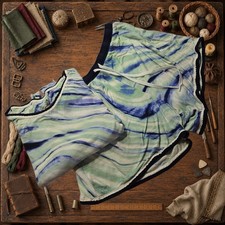 Secret Treasures Women’s Plus XL 16-18 Blue Green Abstract 2 Pc Pajama Lounge St picture