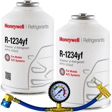 Honeywell R1234YF Refrigerant | Total Recharge Kit For Cars 2014+ | 2 Cans+Gauge picture
