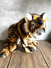 Rare Steiff Radjah Tiger 35 plush Stuffed Animal Plushie 066450 Tags Button Ear picture