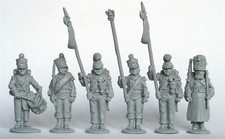 28mm Napoleonic French Line Regimental Command Standing at Perry Metal YHP picture