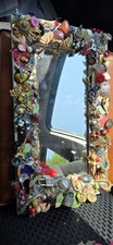 Vintage  Jewelry Encrusted Rectangular Mirror Jewelry    Vanity   15X9