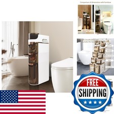 BGYMF 3-Tier Slim White Plastic Bathroom Storage Cart with Wheels picture
