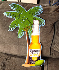 Corona Extra Breweriana Sign Palm Tree Beer Bottle with Lime picture