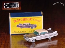RARE Black Base Lesney Matchbox No.27c Cadillac Sixty Special & Box picture