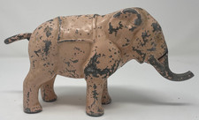 Vintage Pink Elephant Iron Bank, Made by Ru Gar Ent, Shabby Chic,  picture