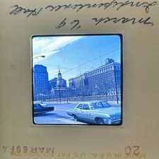 Vintage 126 Kodachrome Film Slide Philadelphia Independence Hall & Cars 1969 picture