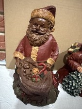 Vintage Folk Art Santa Claus with Christmas picture