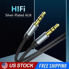 6FT 3.5mm AUX Audio Nylon Braided Cord Cable PC iPod Car Phone headphone more picture