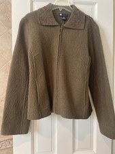 Carole Little boiled wool zip up jacket size petite medium picture