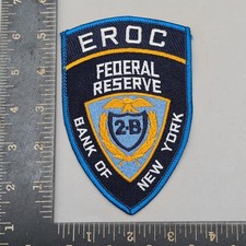 Federal Reserve Bank of New York EROC 2-B Shield Embroidered Iron-On Patch picture