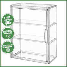 3 TIERS CLEAR ACRYLIC FIGURES DISPLAY CASE Storage Organizers Box Magnetic Door picture
