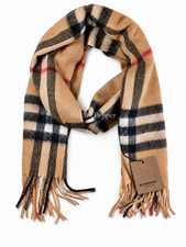 Burberry Classic Check Camel 100% Cashmere Scarf Made in Scotland Authentic picture