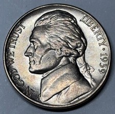 1939-S 5C Jefferson Nickel BU UNC FS Full Steps Reverse of 1940 Nice Strike picture