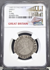 1603-25 ENGLAND SILVER SHILLING KING JAMES I NGC G 4 RARE GOOD LOOKING COIN picture