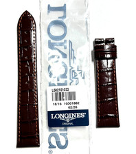 Original Longines 18mm BROWN Leather Watch Band Strap # L682101032 picture