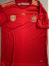 Spain 2014 Home Jersey Adidas FIFA World Champions 2010 Football Shirt Red picture