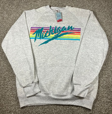 VTG Desert Sportswear Michigan Crewneck LRG Pullover NWT Rainbow Gray 90's Puffy picture