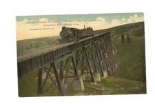Postcard: Lawyer Canyon Viaduct, Lewiston-Grangeville Line, Idaho - railroad picture