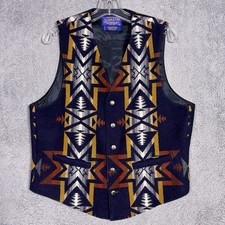 Pendleton High Grade Western Wear Wool Vest Men M Multicolor Aztec Rare USA Made picture