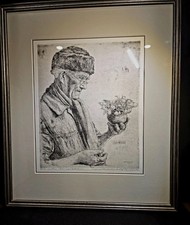 Original 1951 etching by Paul Geissler titled 