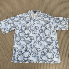 Y2K Kno Betta Shirt Mens 3XL Blue Lightning Button Up Camp Casual VTG Streetwear picture
