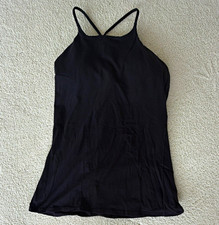 Lululemon Power Y Black Racerback Tank Camisole Built-In Bra, Size 10 picture