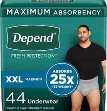 Depend FIT-FLEX Incontinence Underwear for Men Maximum Absorbency XXL (44 Count) picture