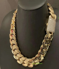 Heavy Big 28mm 24 1kilo Gram 14k Gold Plated Cuban Link Chain Necklace Jewelry picture