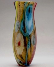 Vintage Murano Art Glass Large Vase- Millefiori- Multicolored picture