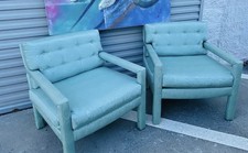 Milo Baughman Mid Century Modern Parsons Parson Lounge Chairs Vintage Postmodern picture