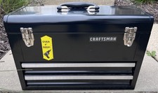 Vintage CRAFTSMAN Deep 2-Drawer Mechanics Tool Storage Chest Black picture