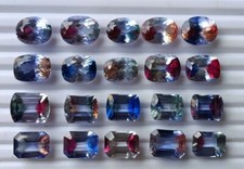 GIE NATURAL BI-COLOR PITAMBARI SAPPHIRE Mix Cut 400 Ct Lot CERTIFIED GEMSTONE picture