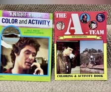 Vintage unused TV Knight Rider A-Team  Coloring & Activity Books New Old Stock picture