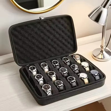 15 Slot Watch Storage Box Hard Shell Portable Jewelry Display Case Organizer picture