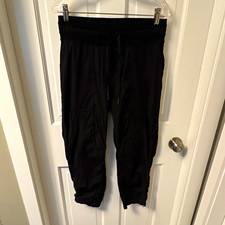 lululemon Women’s Black Jogger Pants Drawstring Pockets Stretch 6 picture