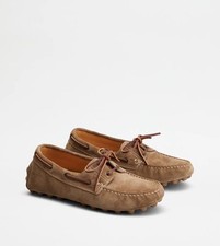 TOD'S Boat Macro Gommino $875 Brown Suede Loafers New And Authentic With Receipt picture